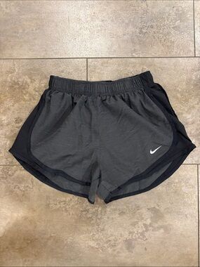 Nike Women's Gray and Black Layered Athletic Shorts
